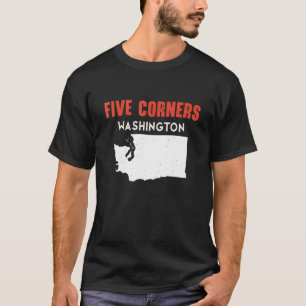 Five Corners Washington USA State America Travel W T-Shirt