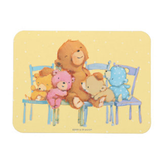 Five Cuddly and Colourful Bears On Chairs Magnet