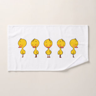 Five Cute Cartoon Yellow Ducks Bath Towel Set