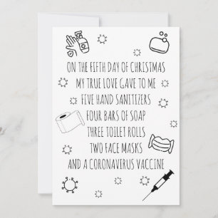 Five Days of Covid Christmas Funny Holiday Card