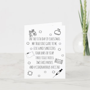 Five Days of Covid Christmas Funny Holiday Card