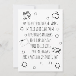 Five Days of Covid Christmas Funny Holiday Card