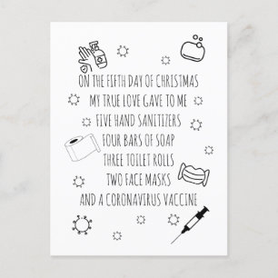 Five Days of Covid Christmas Funny Holiday Postcard