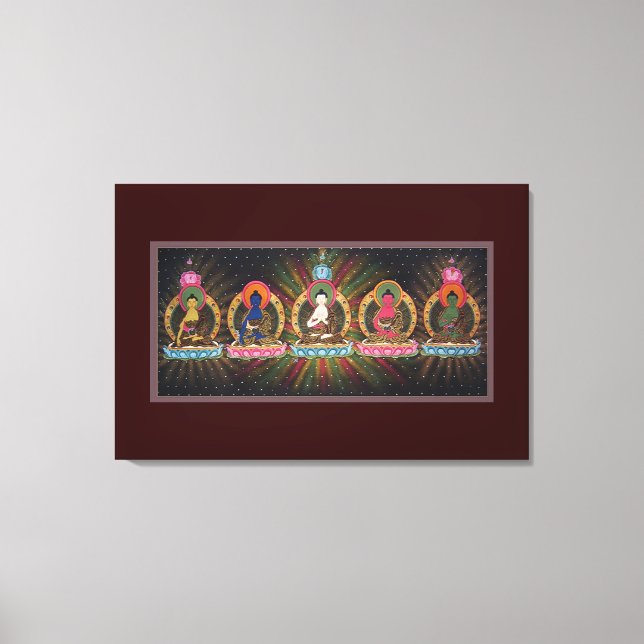 Five Dhyani Buddhas Wrapped Canvas (Front)