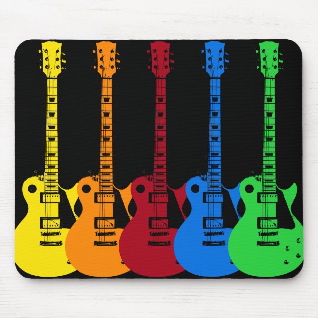 Five Electric Guitars Mouse Mat (Front)