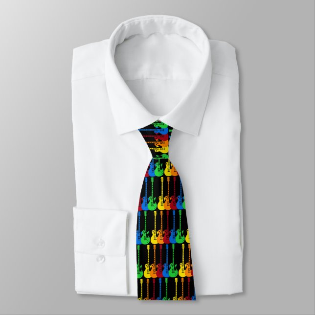 Five Electric Guitars Tie (Tied)