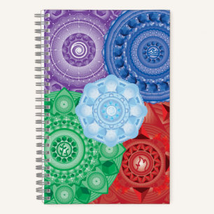 Five Elements Collage Mandala Multi-Colour Noteboo Notebook