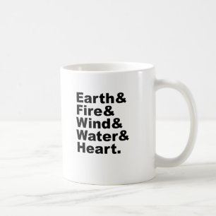 Five Elements   Earth Fire Wind Water & Heart Coffee Mug
