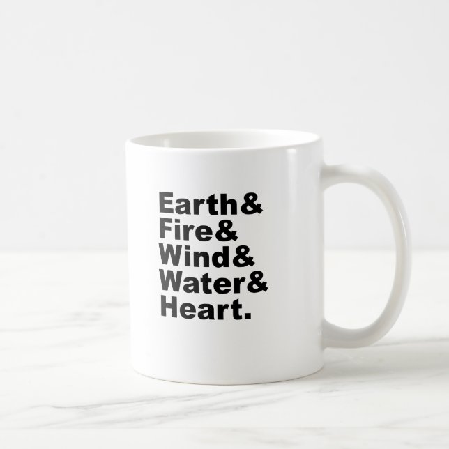Five Elements | Earth Fire Wind Water & Heart Coffee Mug (Right)