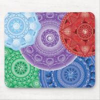Five Elements Mandala Collage MultiColor Mouse Pad