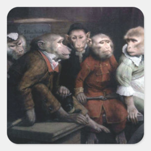 Five Fancy Monkeys Square Sticker
