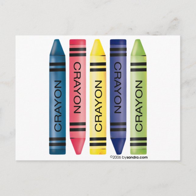 Five fat crayons postcard (Front)
