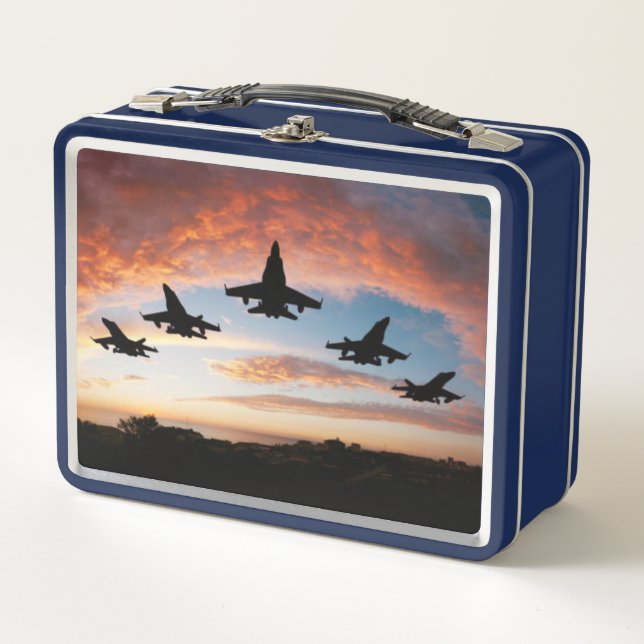 Five Fighter Jets  Metal Lunch Box (Front)