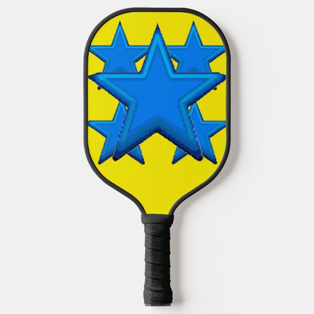 Five Five Point Blue Stars  Pickleball Paddle (Front)