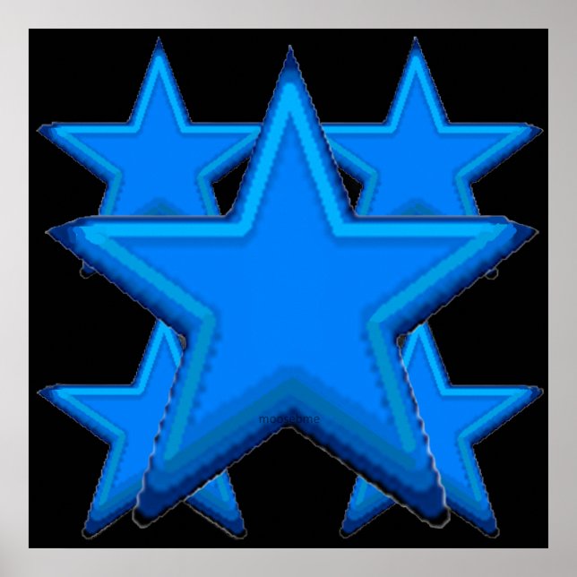 Five Five Point Blue Stars  Poster (Front)