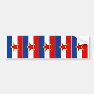 FIVE Flags of Yugoslavia Bumper Sticker