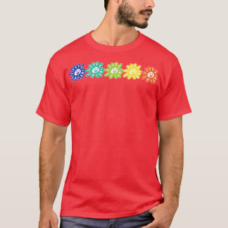 Five Flower Right Graphic T-Shirt