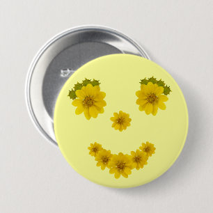 Five Flower Smile 7.5 Cm Round Badge
