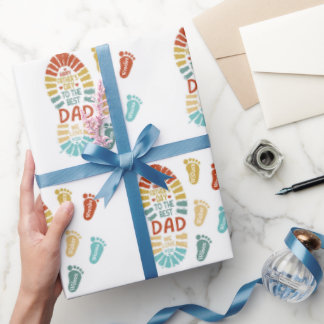 Five Footsteps Fatrhers Day Wrapping Paper