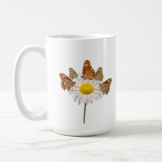  Five Fritillaries Feast on Daisy Coffee Mug