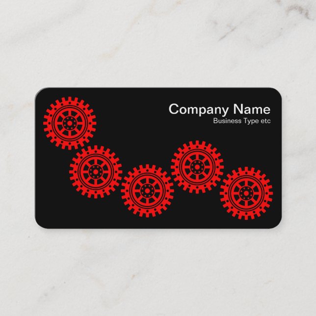 Five Gears II - Red and Black Business Card (Front)