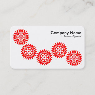 Five Gears II - Red and White Business Card