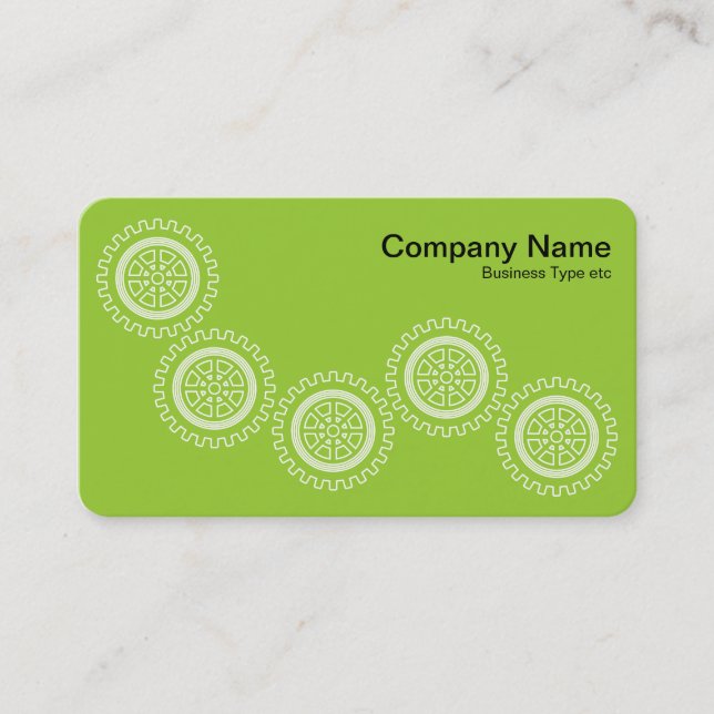 Five Gears - Martian Green - Grey Back Business Card (Front)