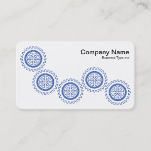 Five Gears - Navy Blue and White - Grey Back Business Card