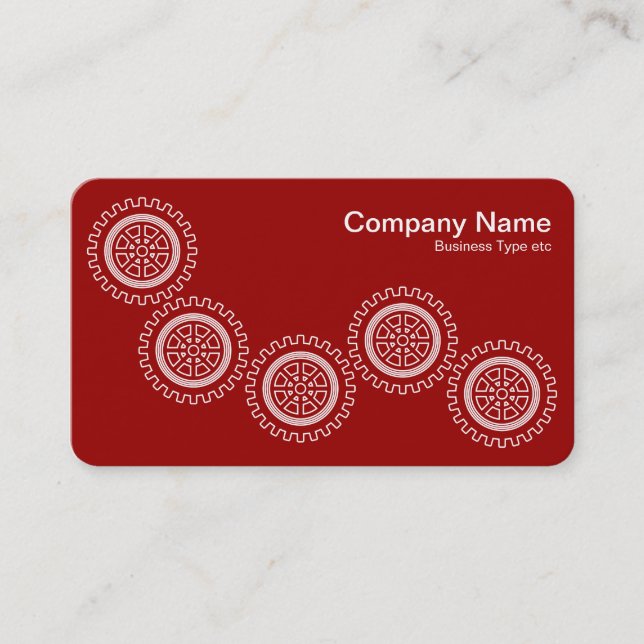 Five Gears - Ruby Red - Grey Back Business Card (Front)