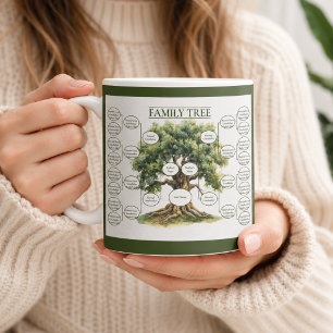 Five Generation Family Tree Ancestry Geneology Coffee Mug