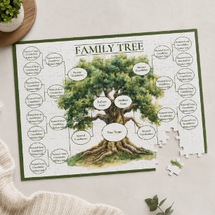 Five Generation Family Tree Ancestry Geneology Jigsaw Puzzle