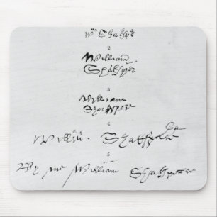 Five Genuine Autographs of William Shakespeare Mouse Mat
