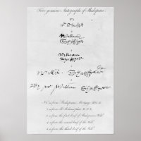 Five Genuine Autographs of William Shakespeare