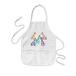 Five giraffes kids apron