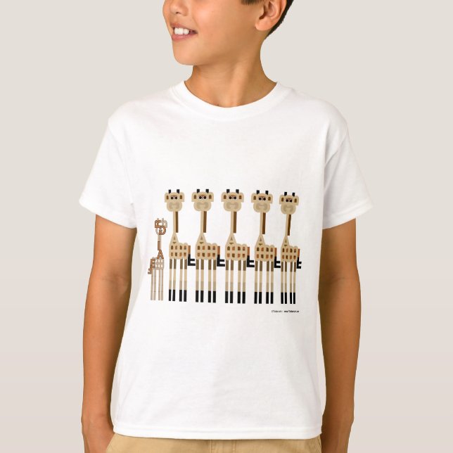 Five GIRAFFES Plus One T-Shirt (Front)