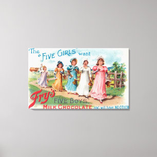 Five Girls Want Fry's Five Boys Milk Chocolate Canvas Print