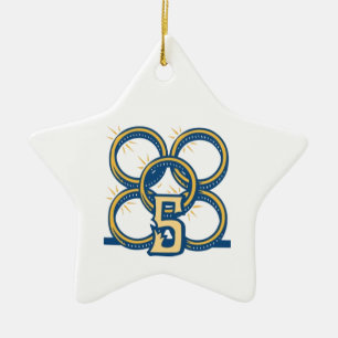 Five Gold Rings! Ceramic Tree Decoration