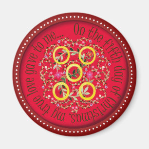 Five gold rings magnet