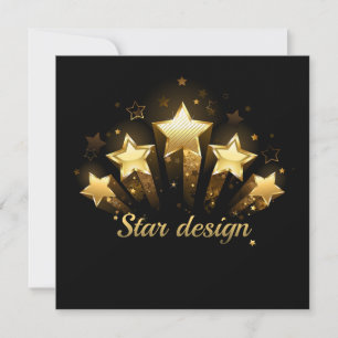 Five gold stars on black