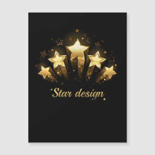 Five gold stars on black