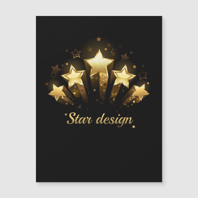 Five gold stars on black (Front)