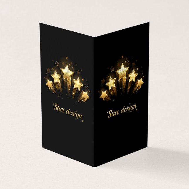 Five gold stars on black (Outside)
