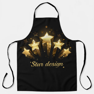 Five gold stars on black apron