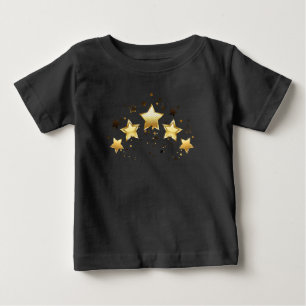 Five gold stars on black baby T-Shirt