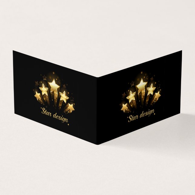 Five gold stars on black business card (Outside)