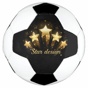 Five gold stars on black football