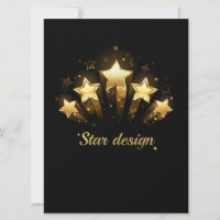 Five gold stars on black