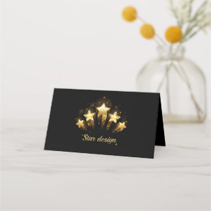 Five gold stars on black loyalty card