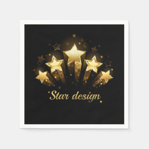 Five gold stars on black napkin