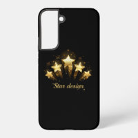 Five gold stars on black